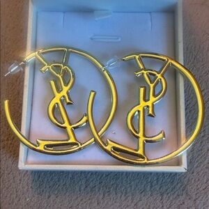 Gold-tone Interlocking Logo Hoop Earrings